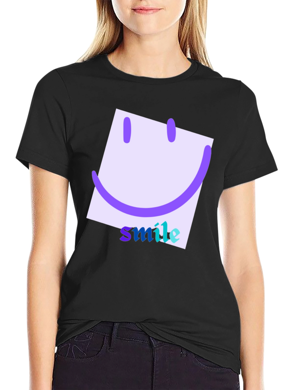 Smile Graphic Tee - Fun & Casual Black T-Shirt