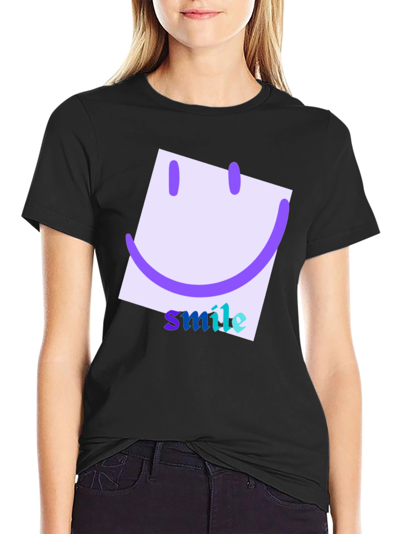 Smile Graphic Tee - Fun & Casual Black T-Shirt