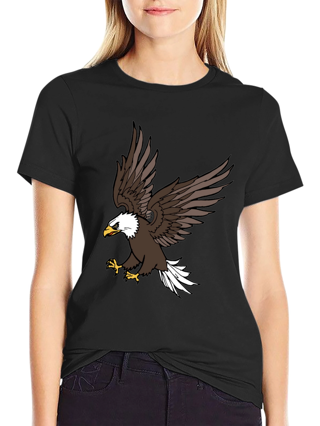 Mens Black Eagle Graphic T-Shirt