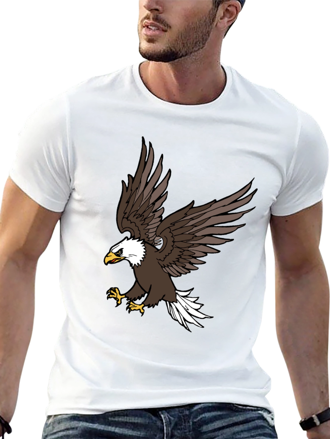 Mens Black Eagle Graphic T-Shirt