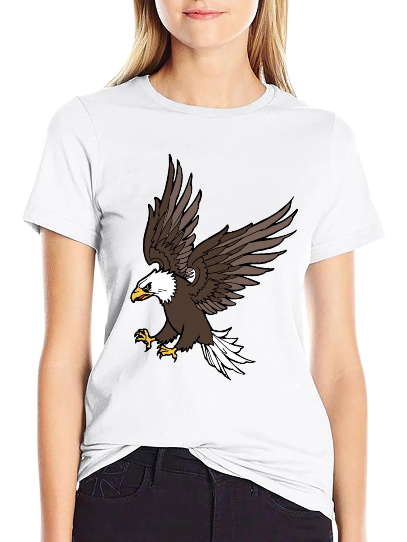 Mens Black Eagle Graphic T-Shirt