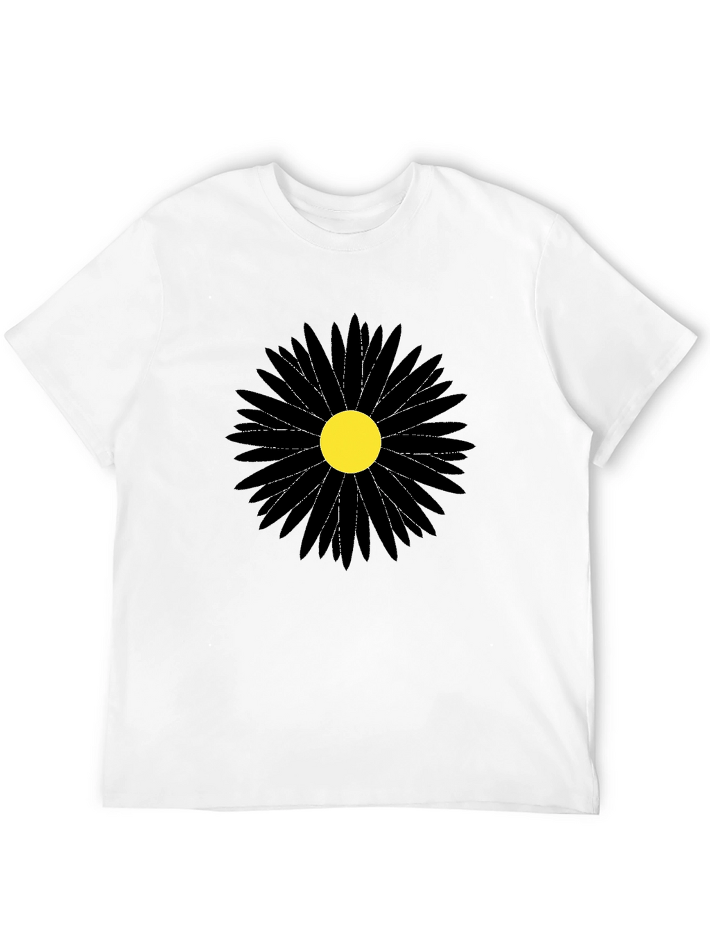 Black Flower Graphic Tee - Stylish Mens T-Shirt
