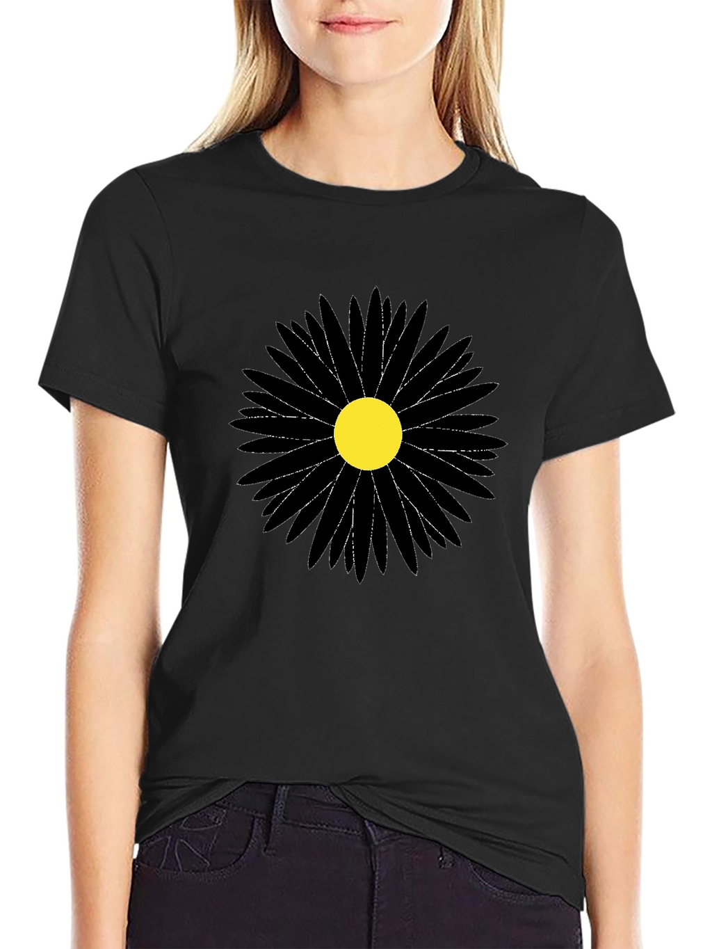 Black Flower Graphic Tee - Stylish Mens T-Shirt