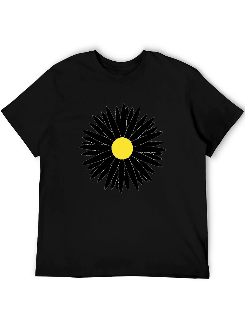 Black Flower Graphic Tee - Stylish Mens T-Shirt