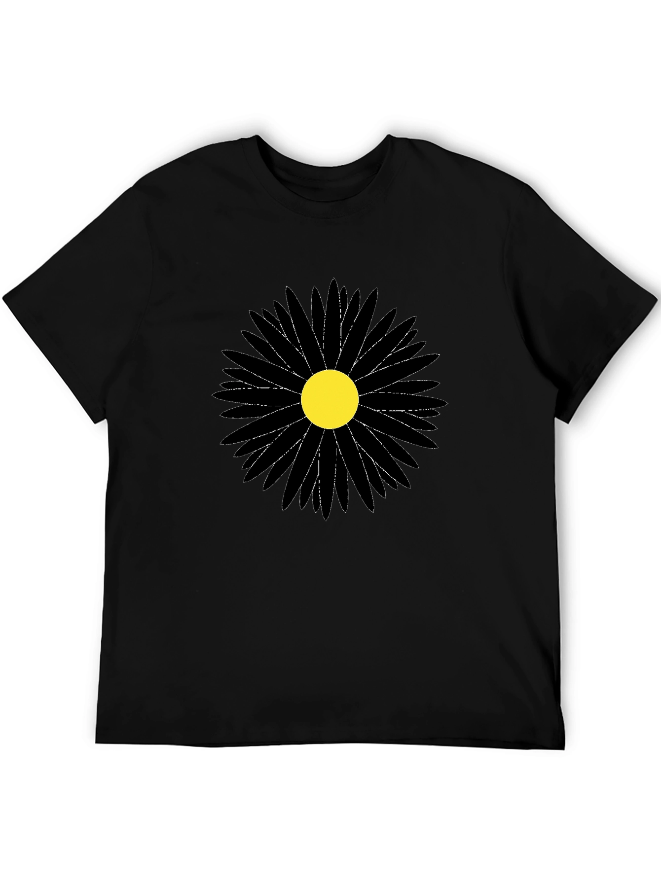 Black Flower Graphic Tee - Stylish Mens T-Shirt