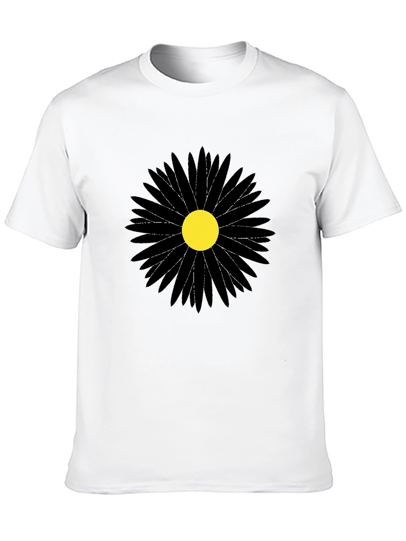 Black Flower Graphic Tee - Stylish Mens T-Shirt