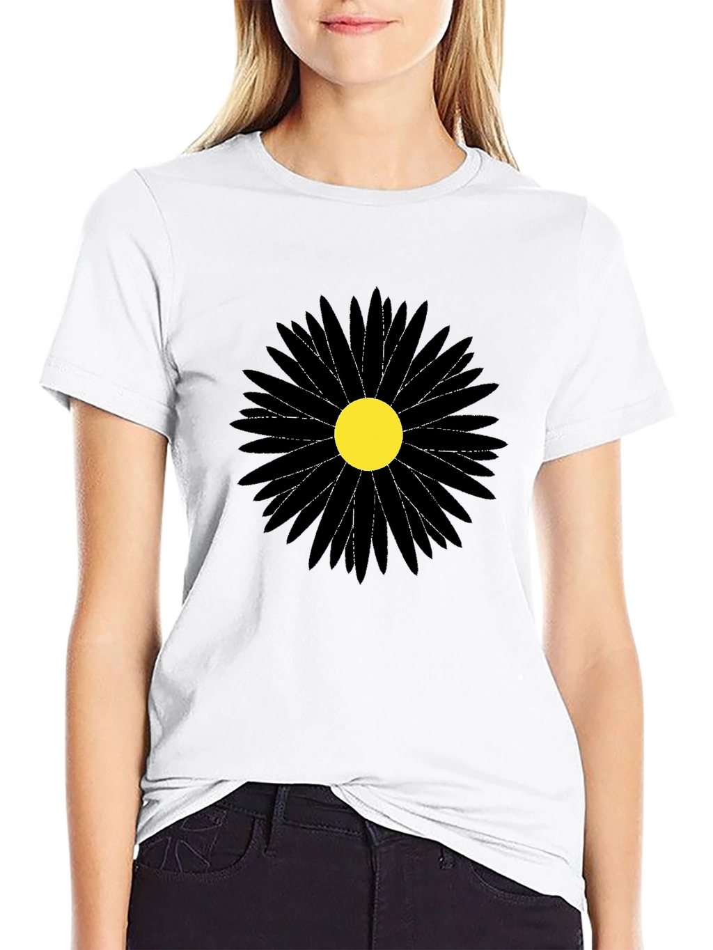 Black Flower Graphic Tee - Stylish Mens T-Shirt