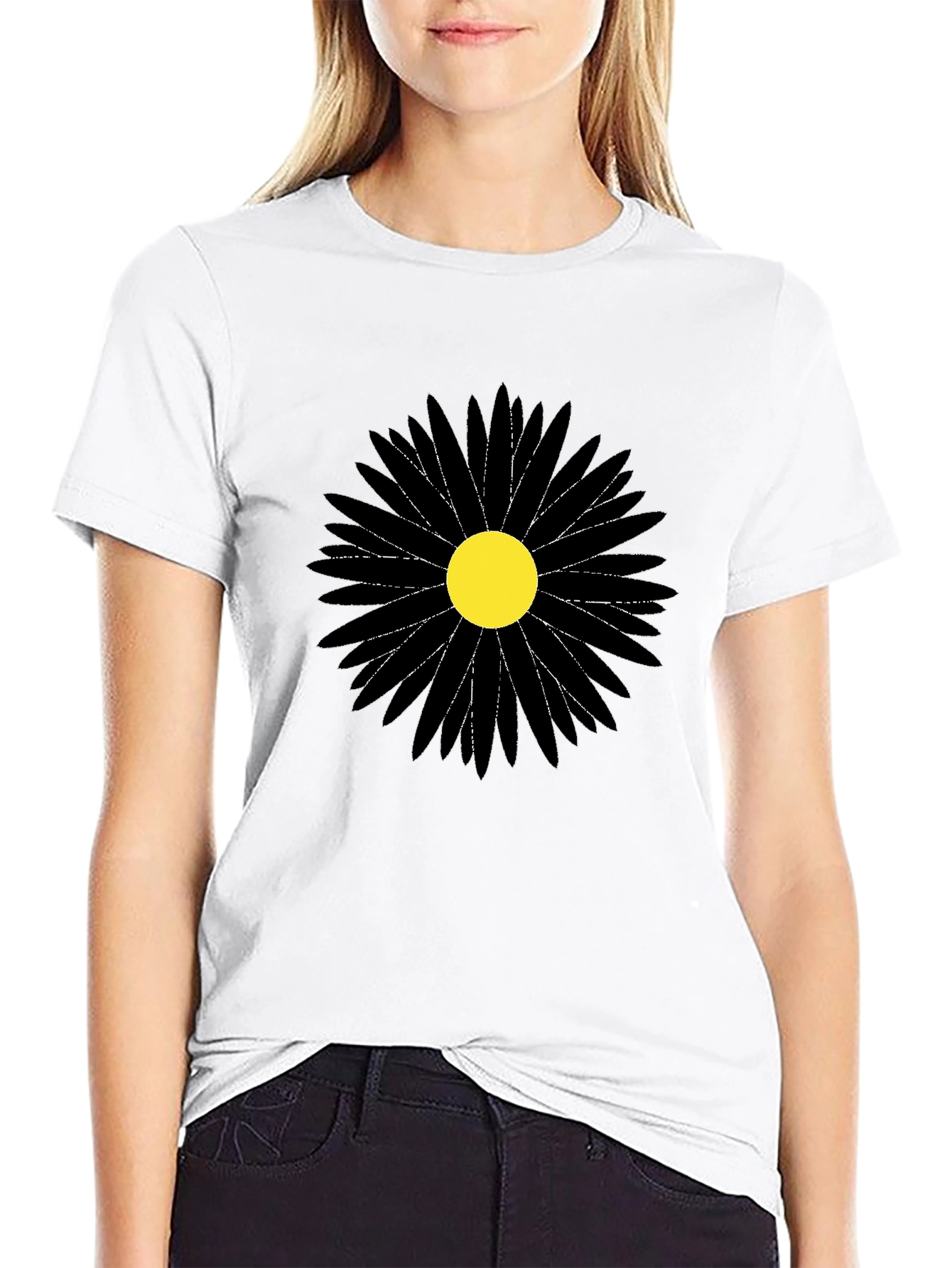 Black Flower Graphic Tee - Stylish Mens T-Shirt