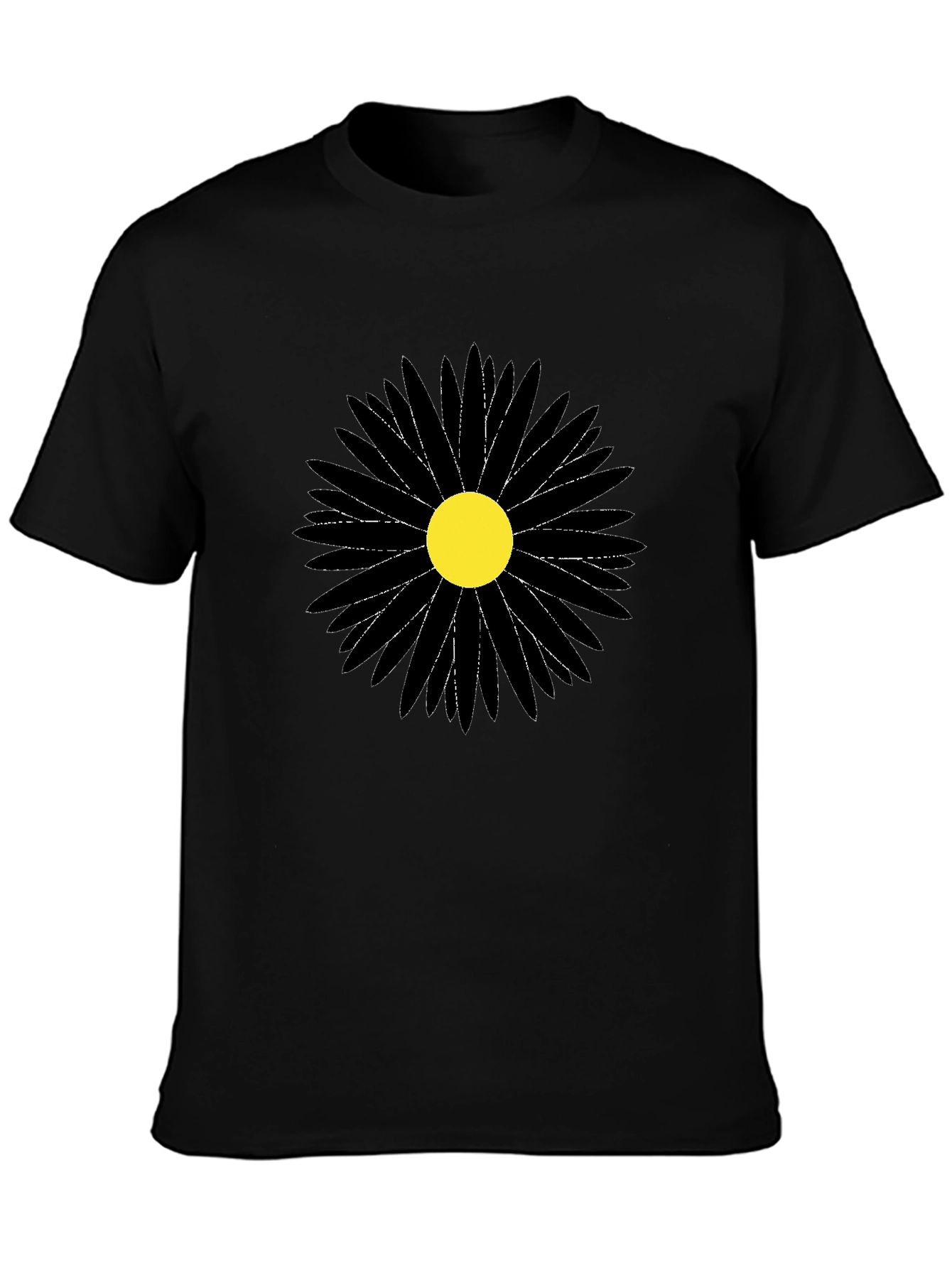 Black Flower Graphic Tee - Stylish Mens T-Shirt