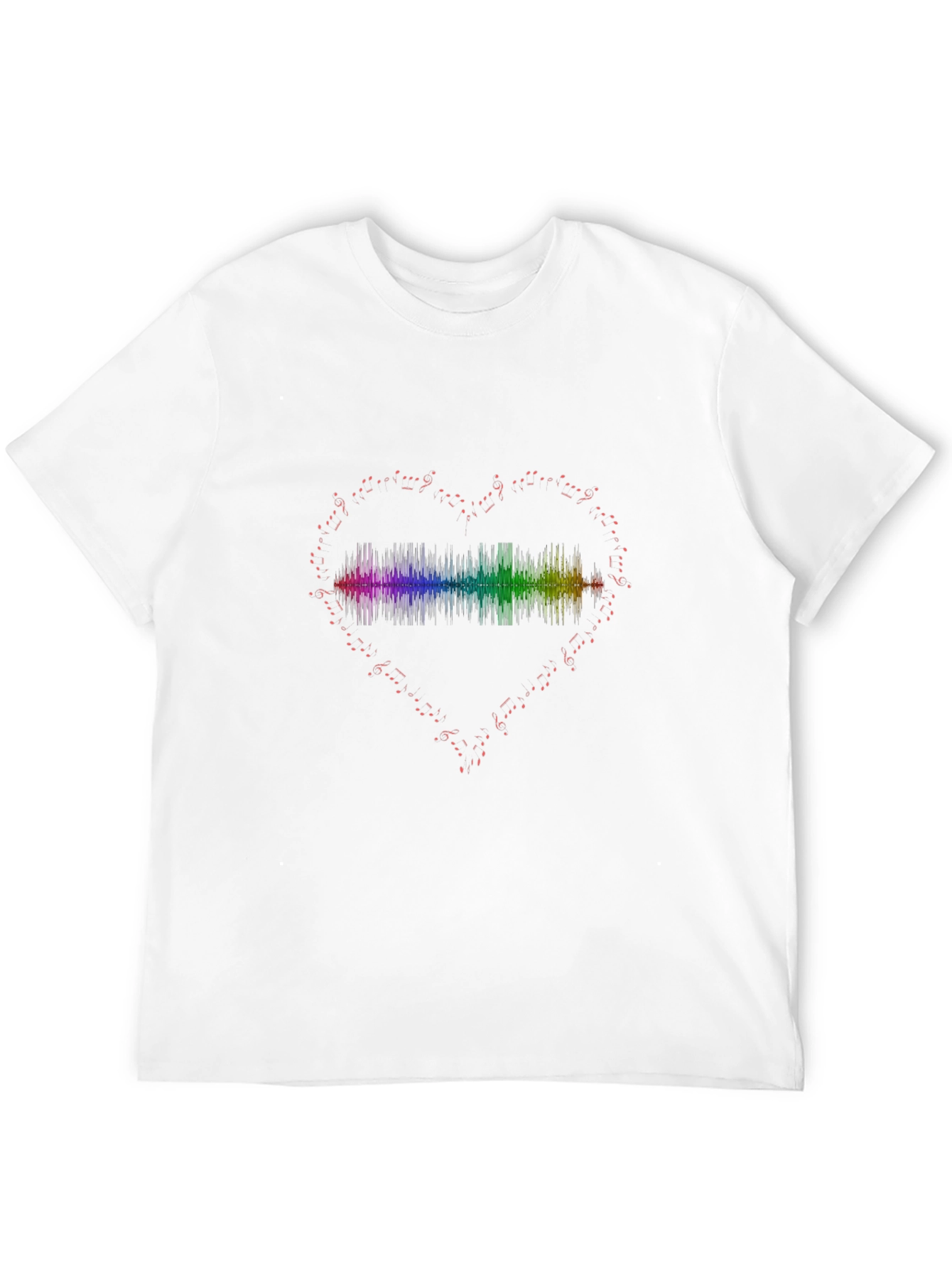 Rainbow Heartbeat Music Note Graphic Tee
