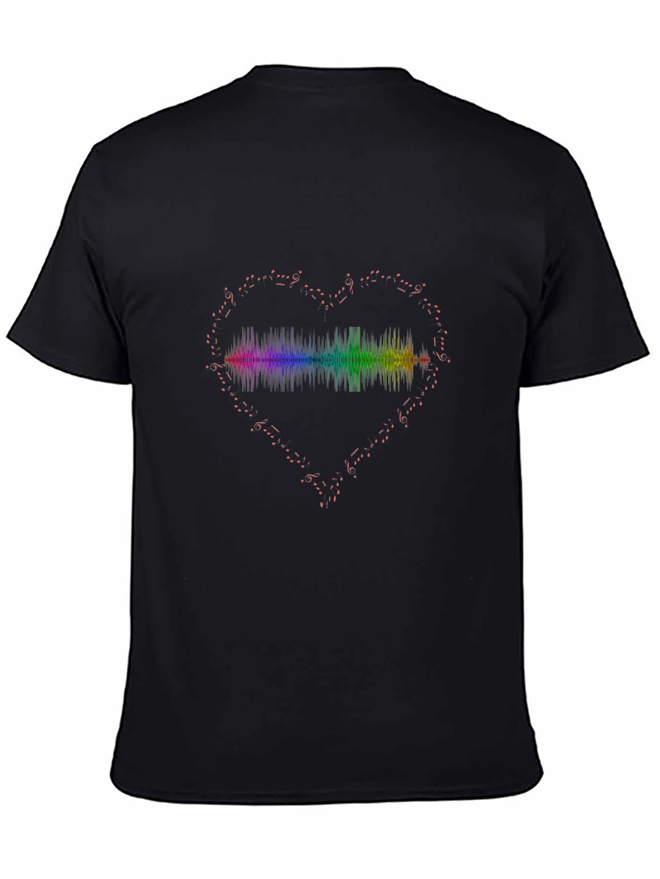 Rainbow Heartbeat Music Note Graphic Tee