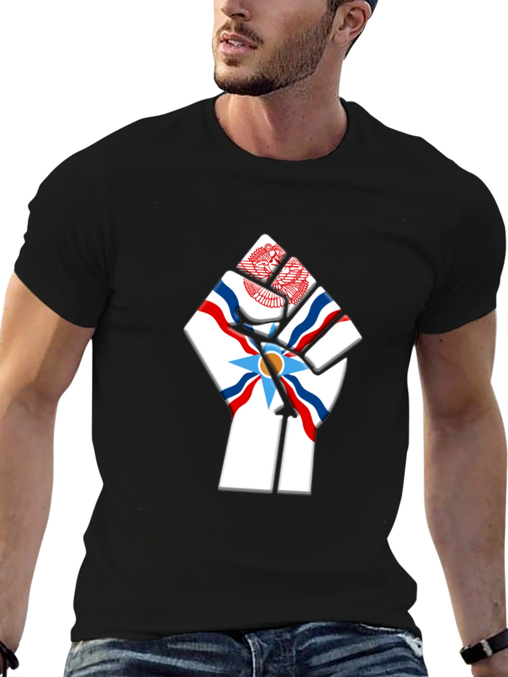 Assyrian Flag Fist T-Shirt