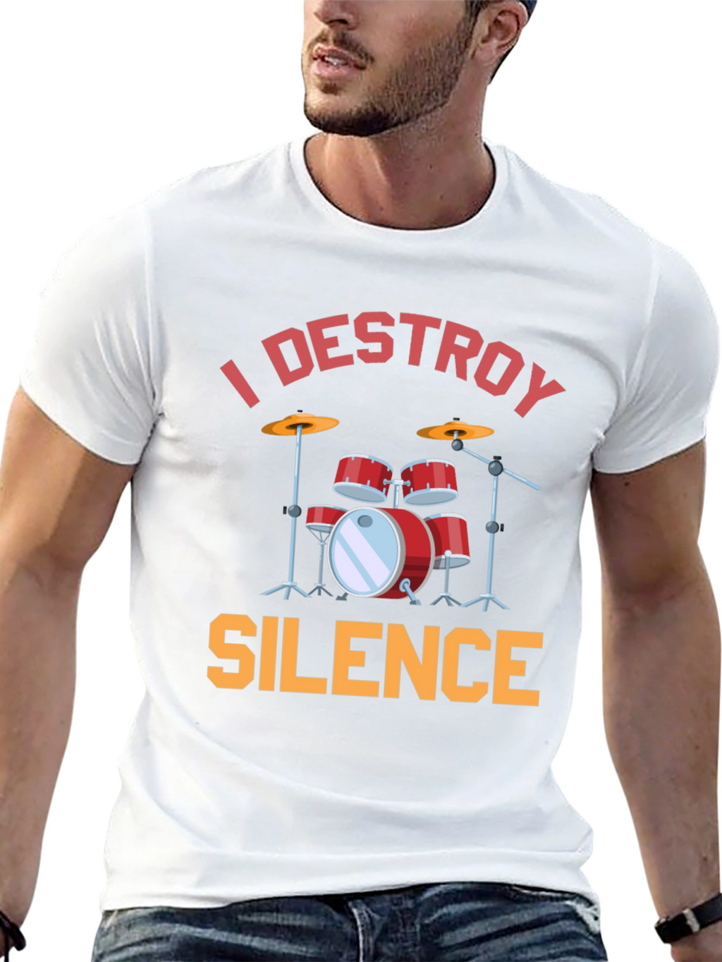I Destroy Silence Drums Graphic T-Shirt