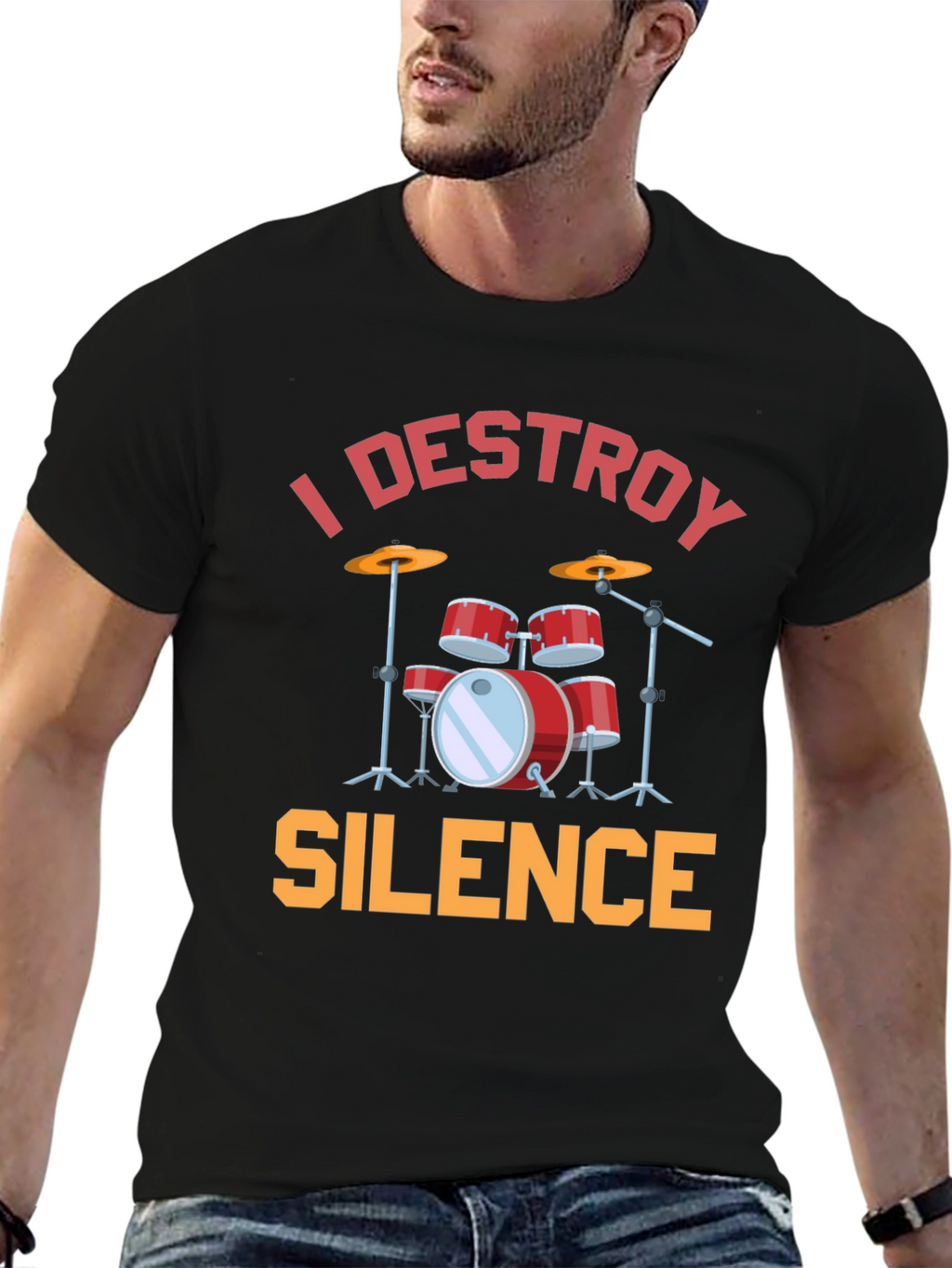 I Destroy Silence Drums Graphic T-Shirt