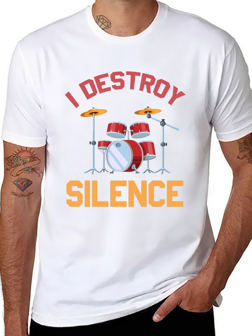 I Destroy Silence Drums Graphic T-Shirt
