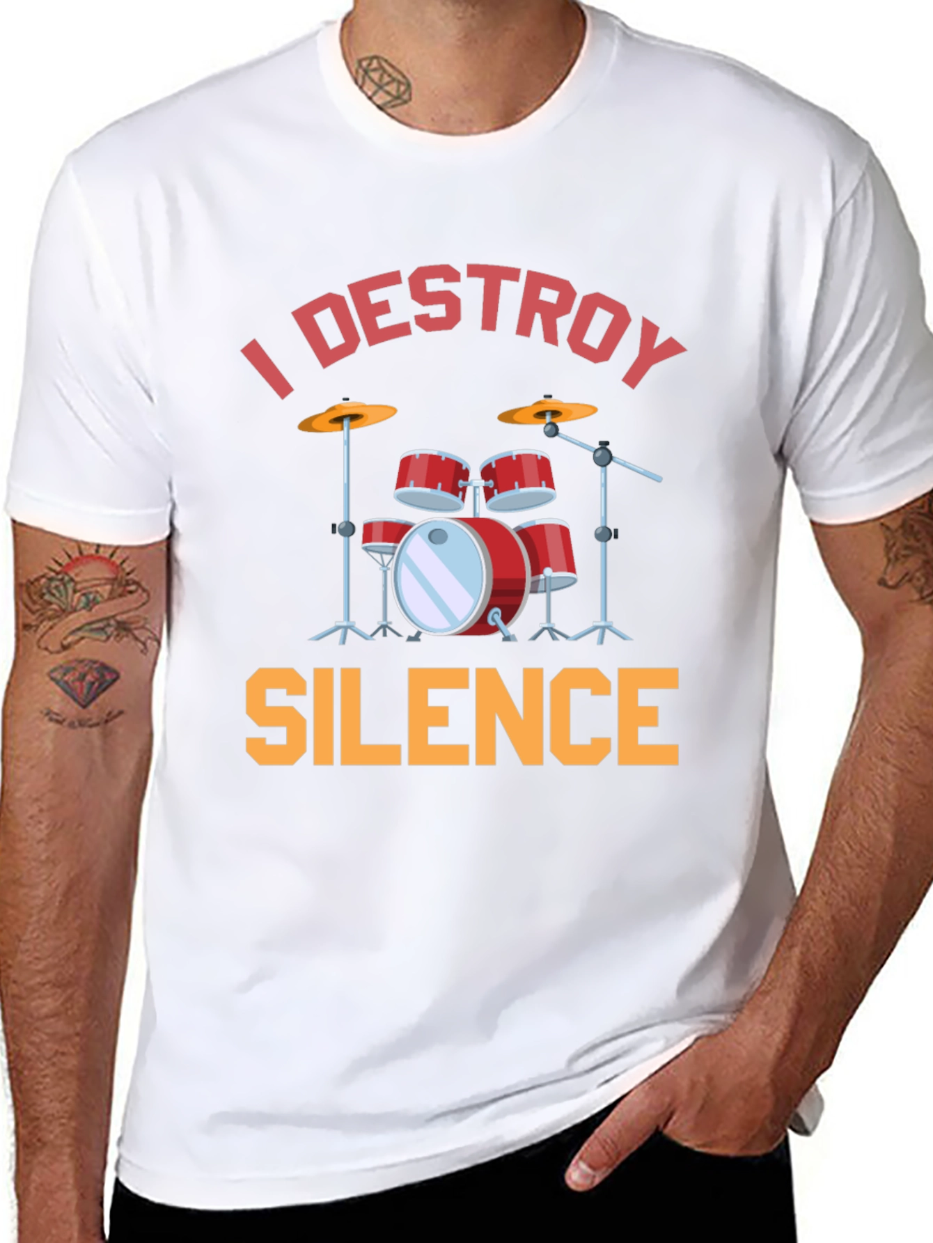 I Destroy Silence Drums Graphic T-Shirt