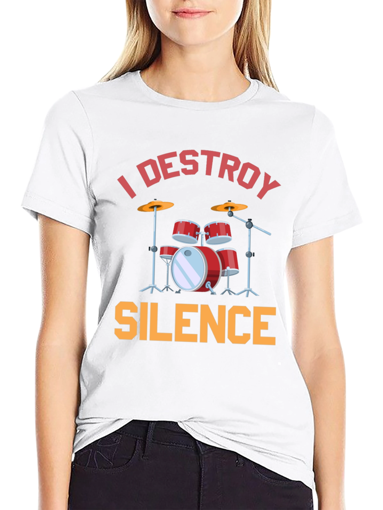 I Destroy Silence Drums Graphic T-Shirt