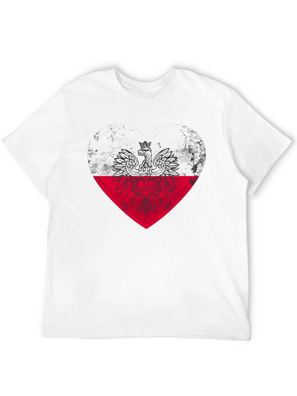 Poland Heart Flag Graphic Tee - Black T-Shirt