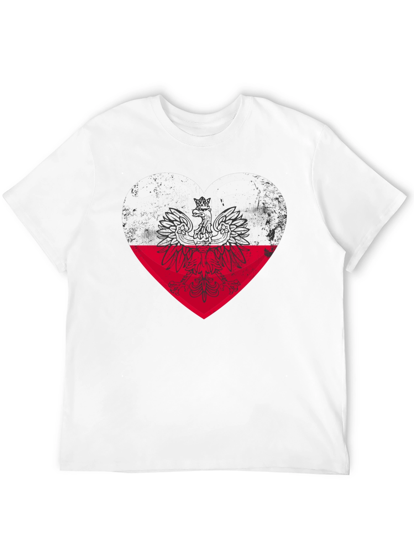 Poland Heart Flag Graphic Tee - Black T-Shirt