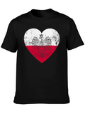 Poland Heart Flag Graphic Tee - Black T-Shirt