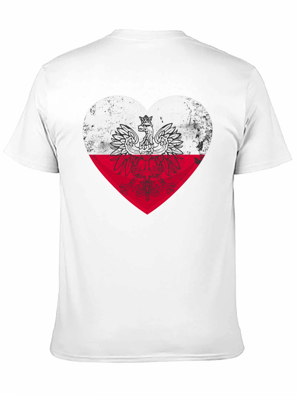 Poland Heart Flag Graphic Tee - Black T-Shirt