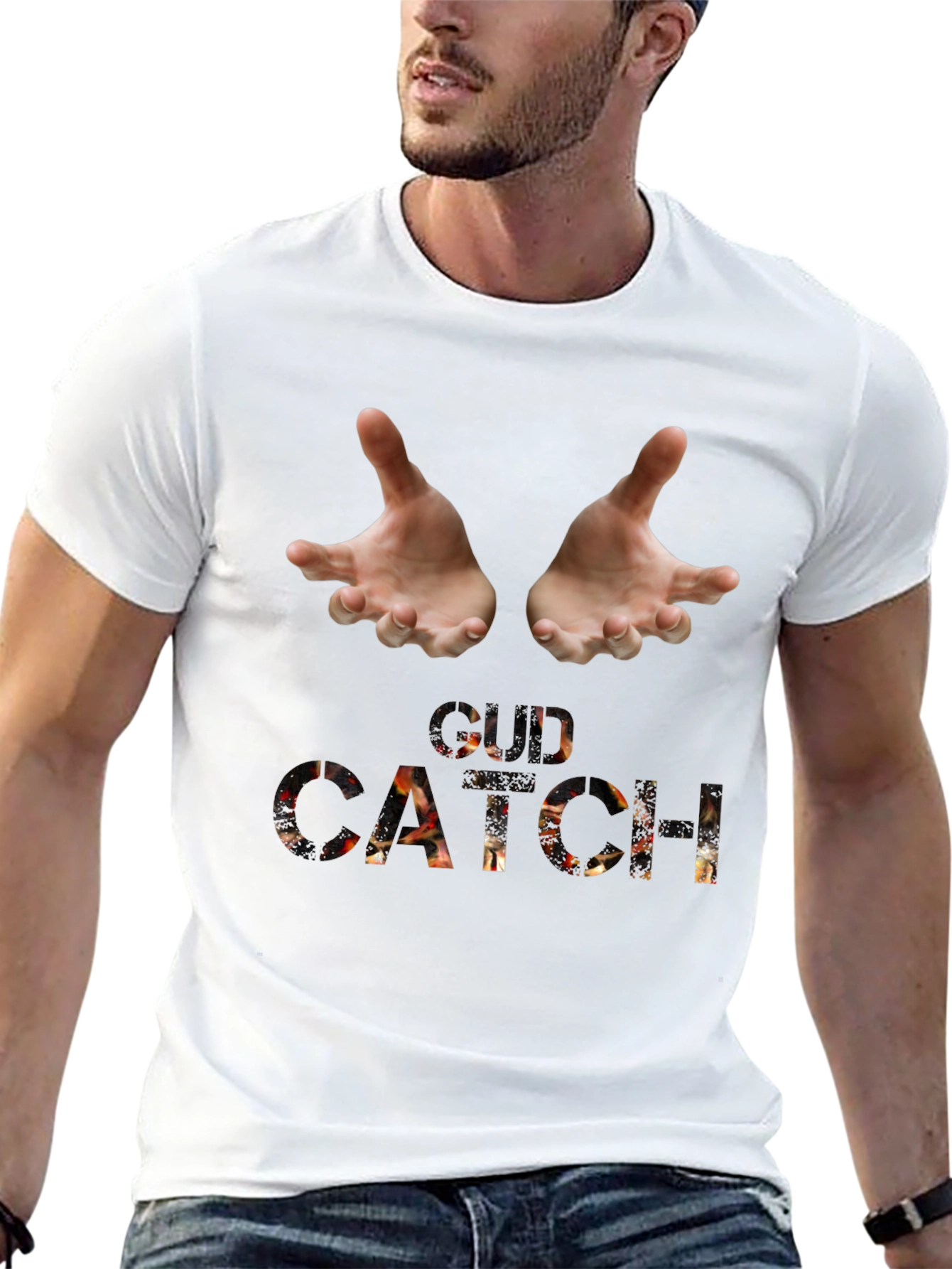 Catch Graphic Tee - Black Cotton Blend
