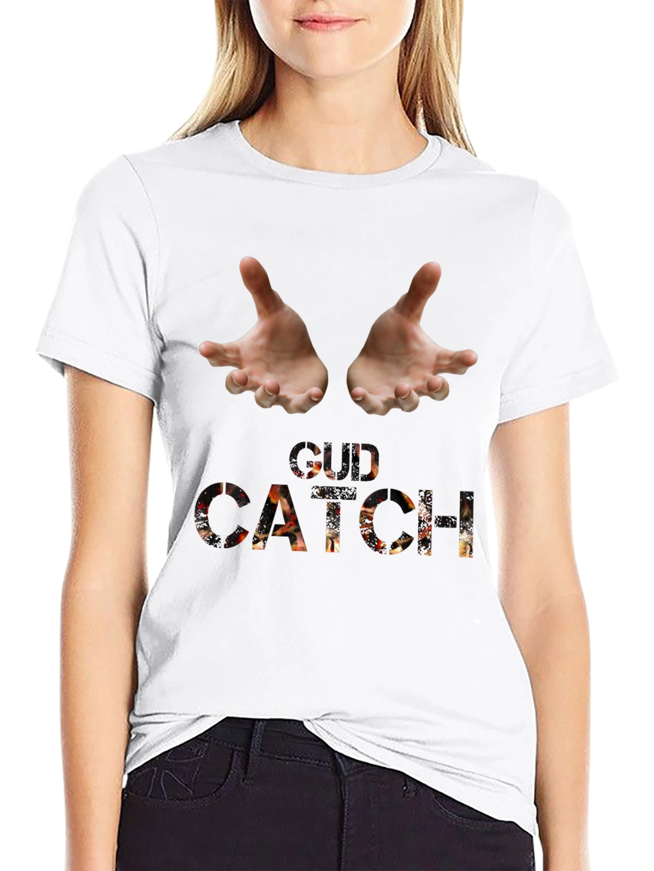 Catch Graphic Tee - Black Cotton Blend
