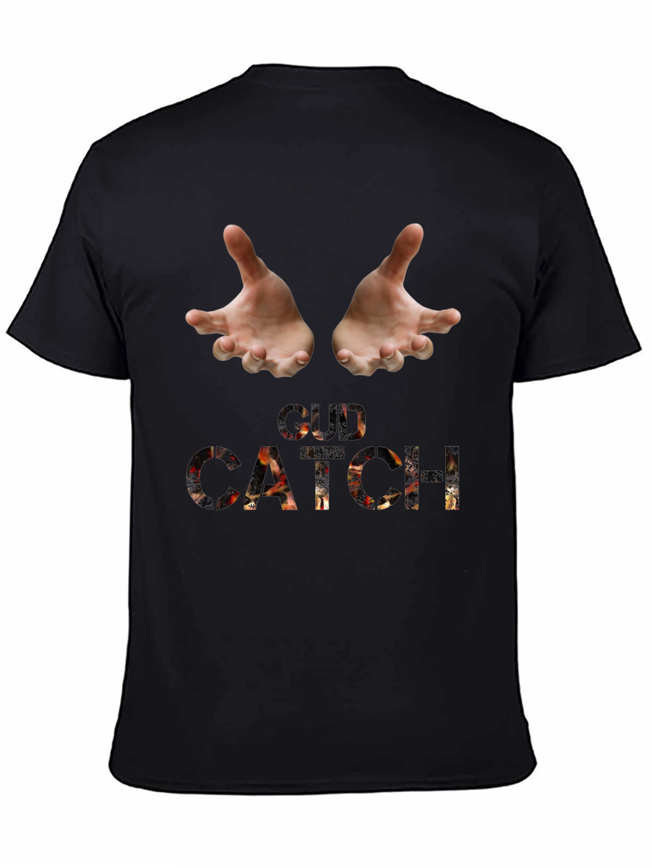 Catch Graphic Tee - Black Cotton Blend