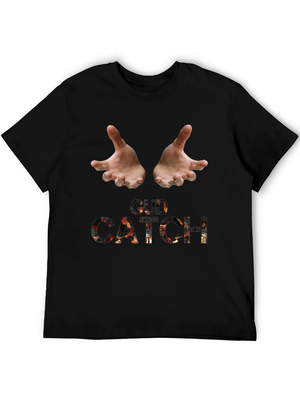 Catch Graphic Tee - Black Cotton Blend