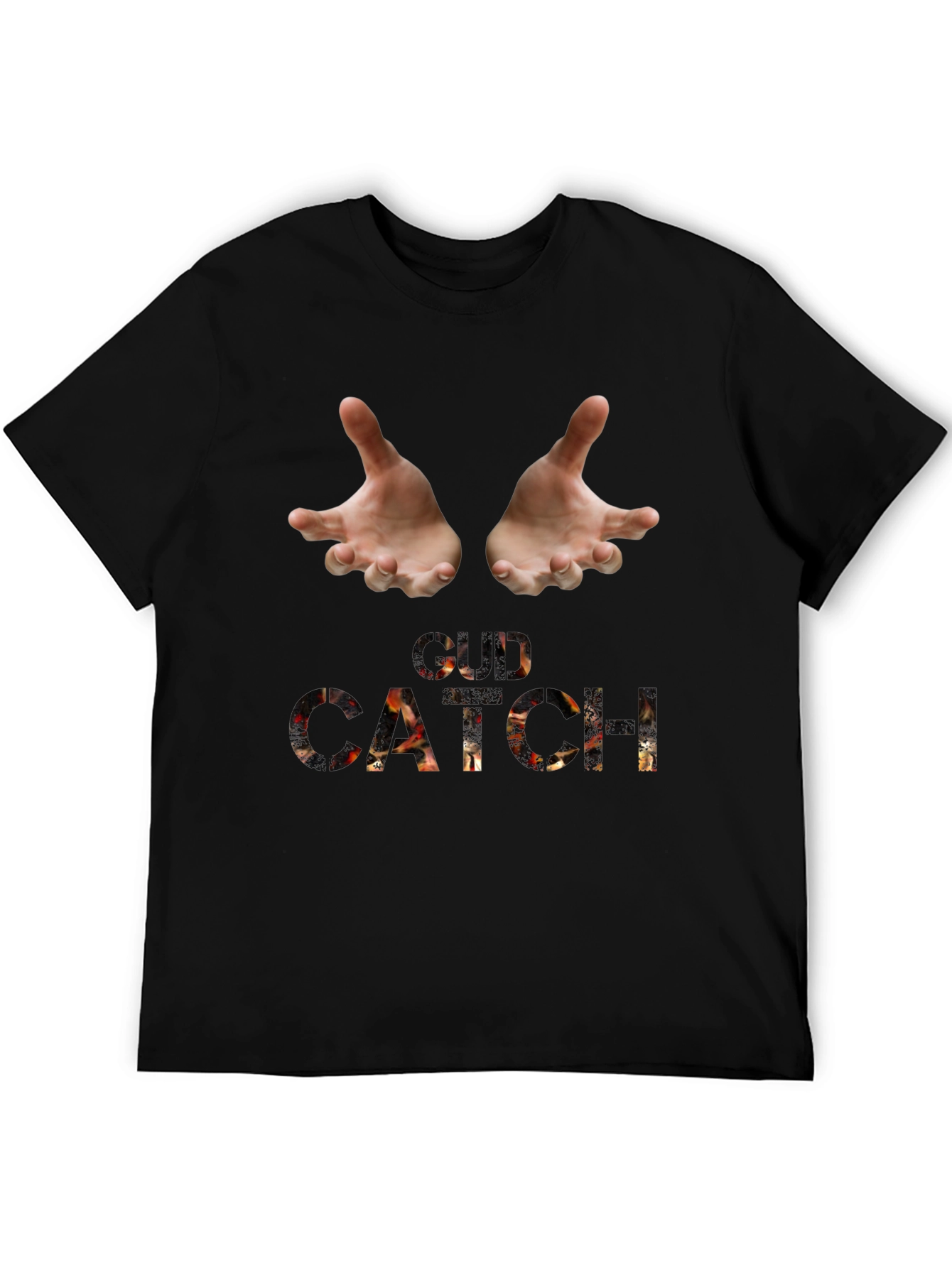 Catch Graphic Tee - Black Cotton Blend