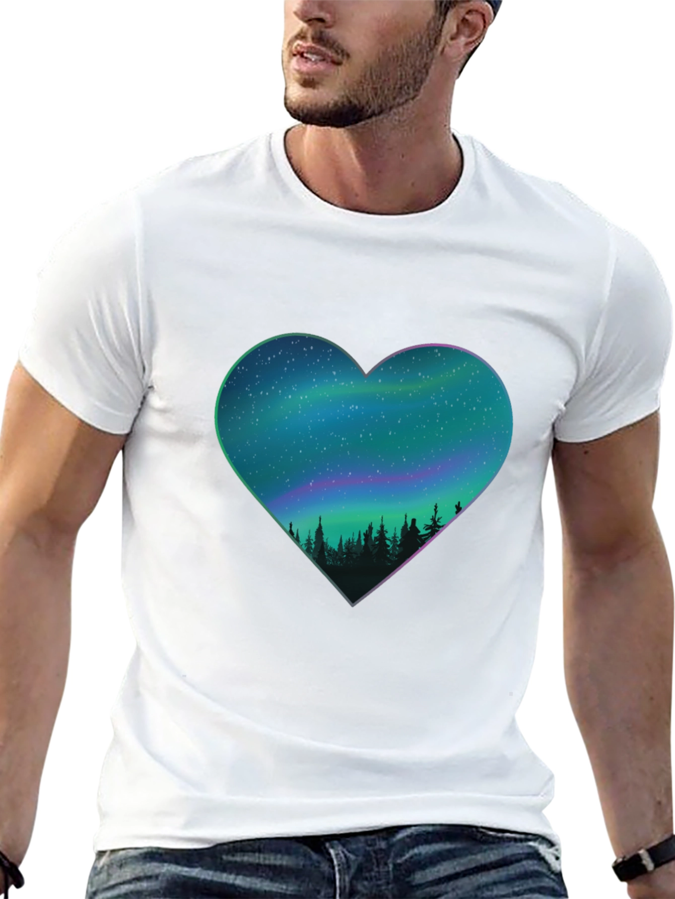 Northern Lights Heart Graphic Tee