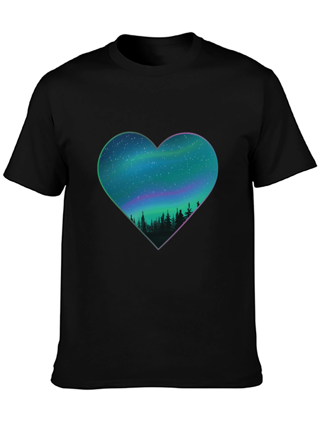 Northern Lights Heart Graphic Tee