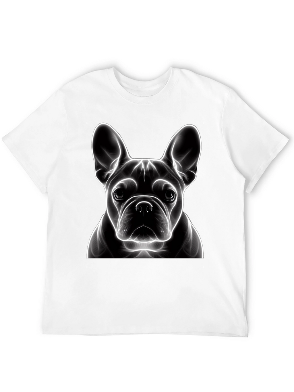 Neon French Bulldog Graphic Tee - Modern Art Shirt