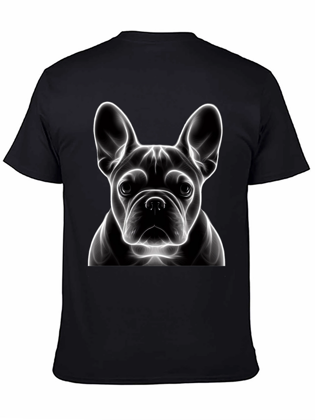 Neon French Bulldog Graphic Tee - Modern Art Shirt