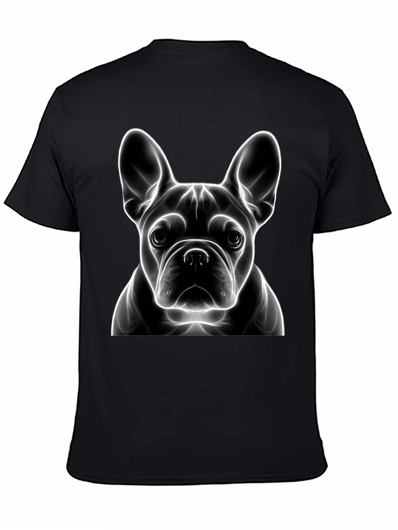 Neon French Bulldog Graphic Tee - Modern Art Shirt