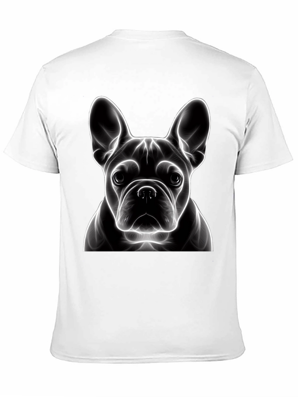 Neon French Bulldog Graphic Tee - Modern Art Shirt