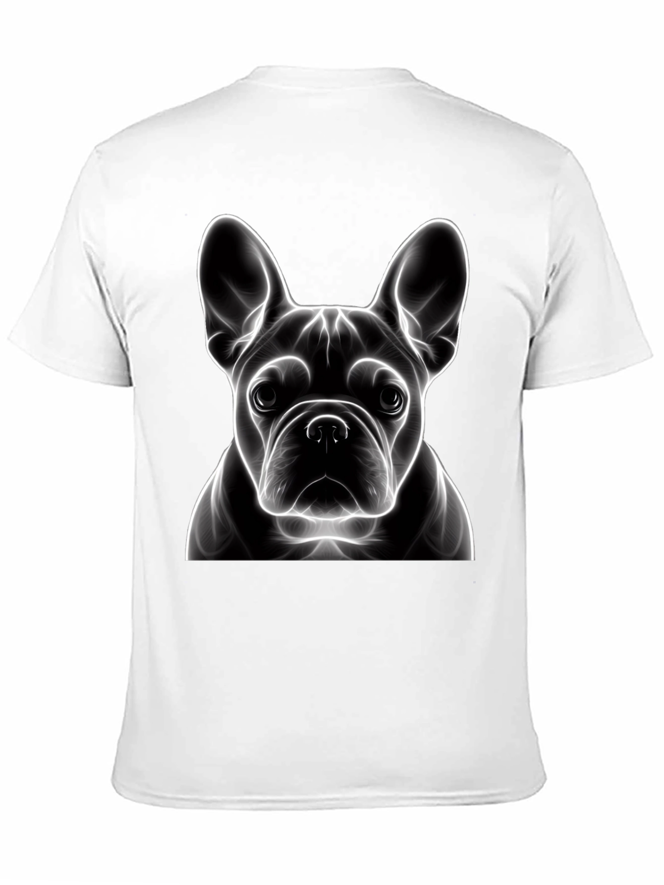 Neon French Bulldog Graphic Tee - Modern Art Shirt