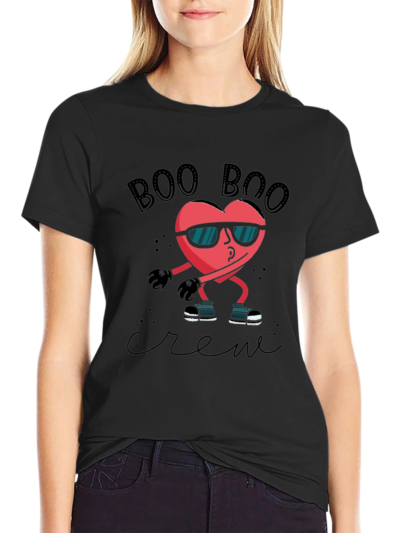 Boo Boo Crew Heart Graphic Tee - Fun Valentines Day Shirt