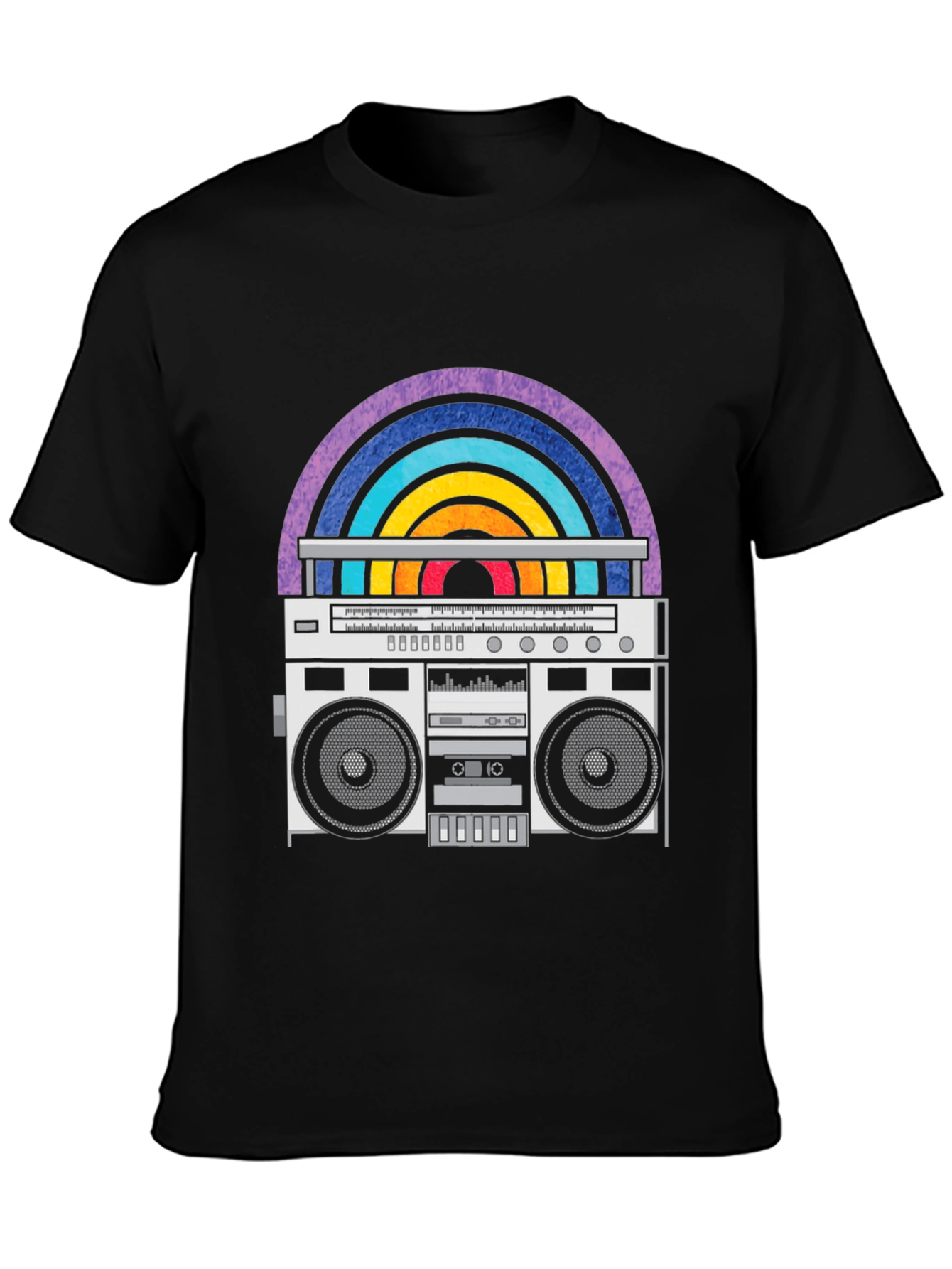 Retro Boombox Graphic Tee - Vintage 80s Vibe!