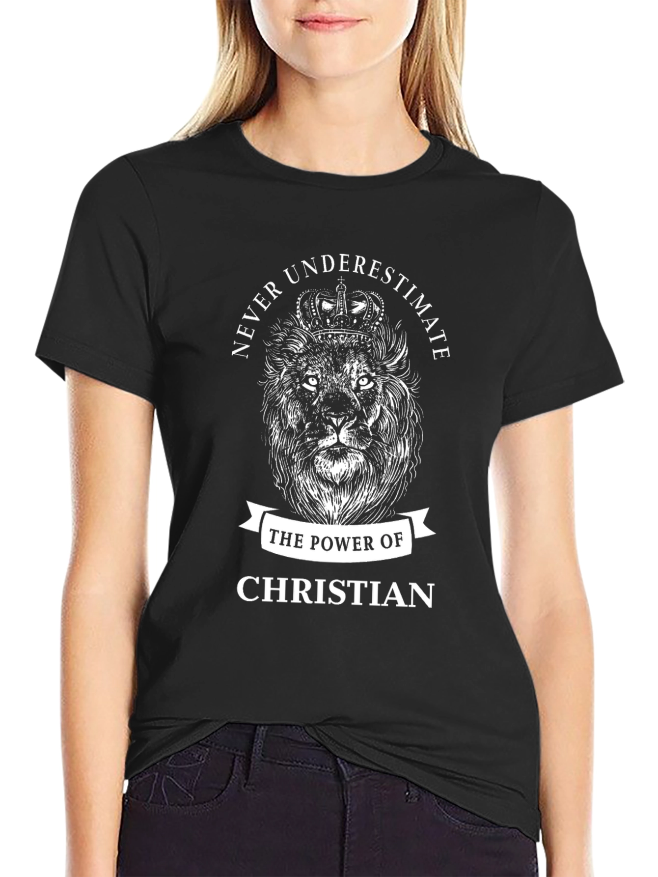 Lion Crown Christian Power Graphic Tee