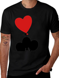 Heart Balloon Graphic Tee - Black