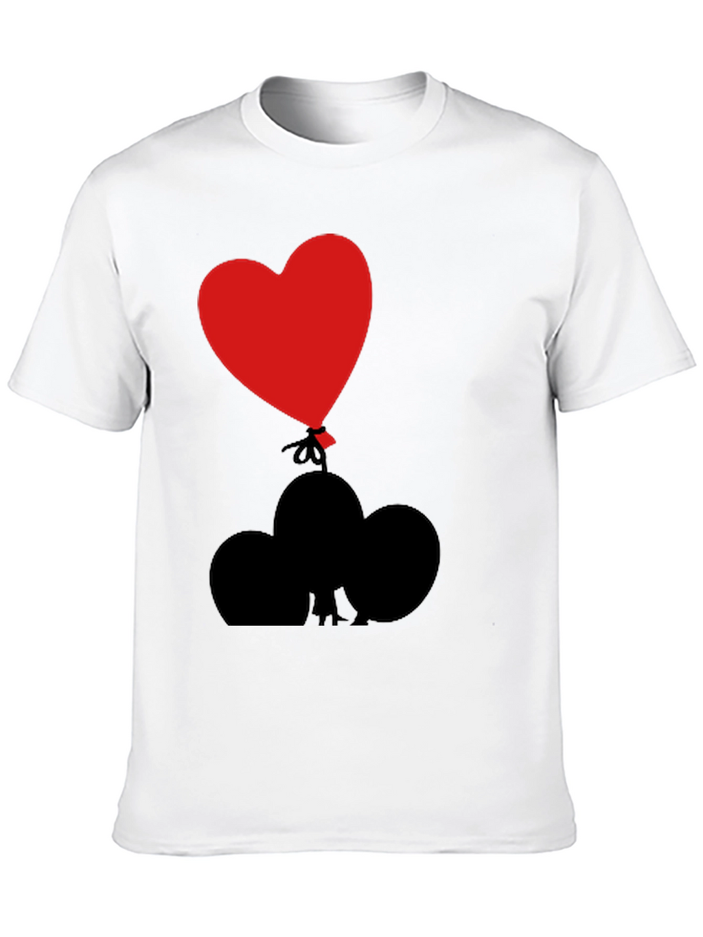 Heart Balloon Graphic Tee - Black