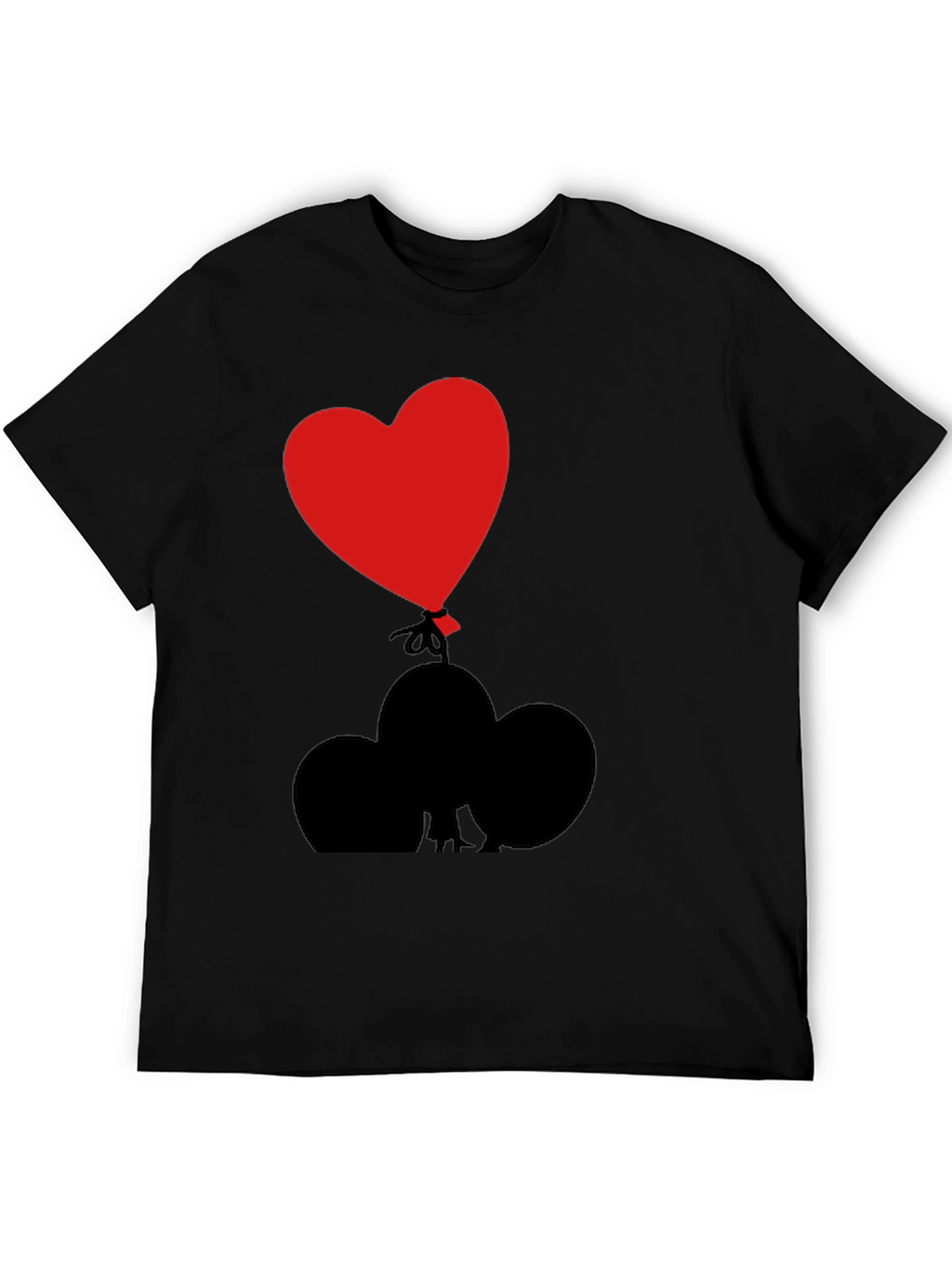 Heart Balloon Graphic Tee - Black