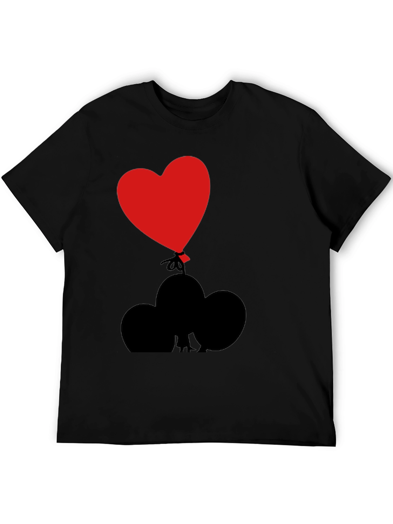 Heart Balloon Graphic Tee - Black