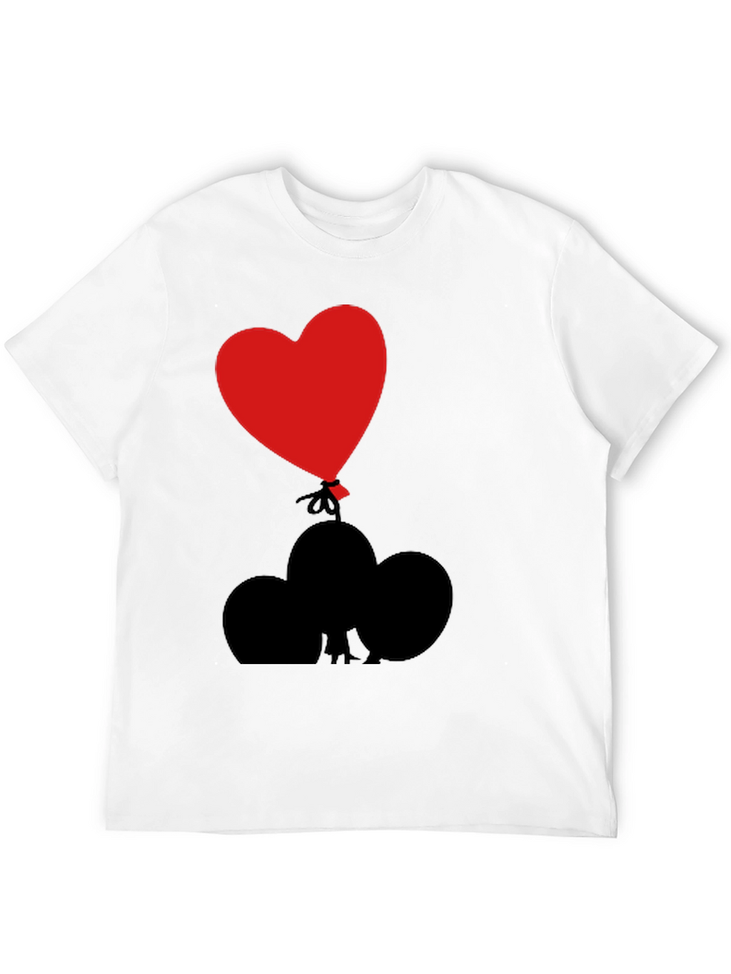 Heart Balloon Graphic Tee - Black