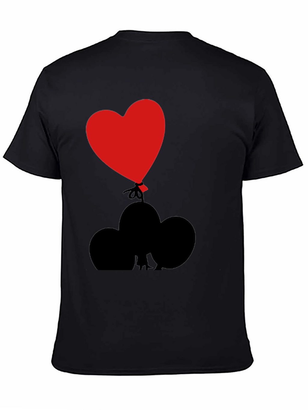 Heart Balloon Graphic Tee - Black
