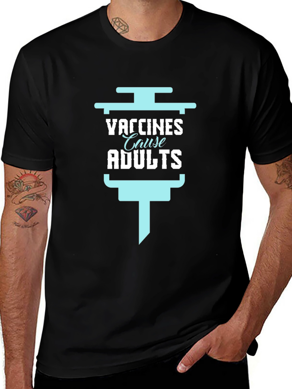 Vaccines Cause Adults Funny Graphic Tee