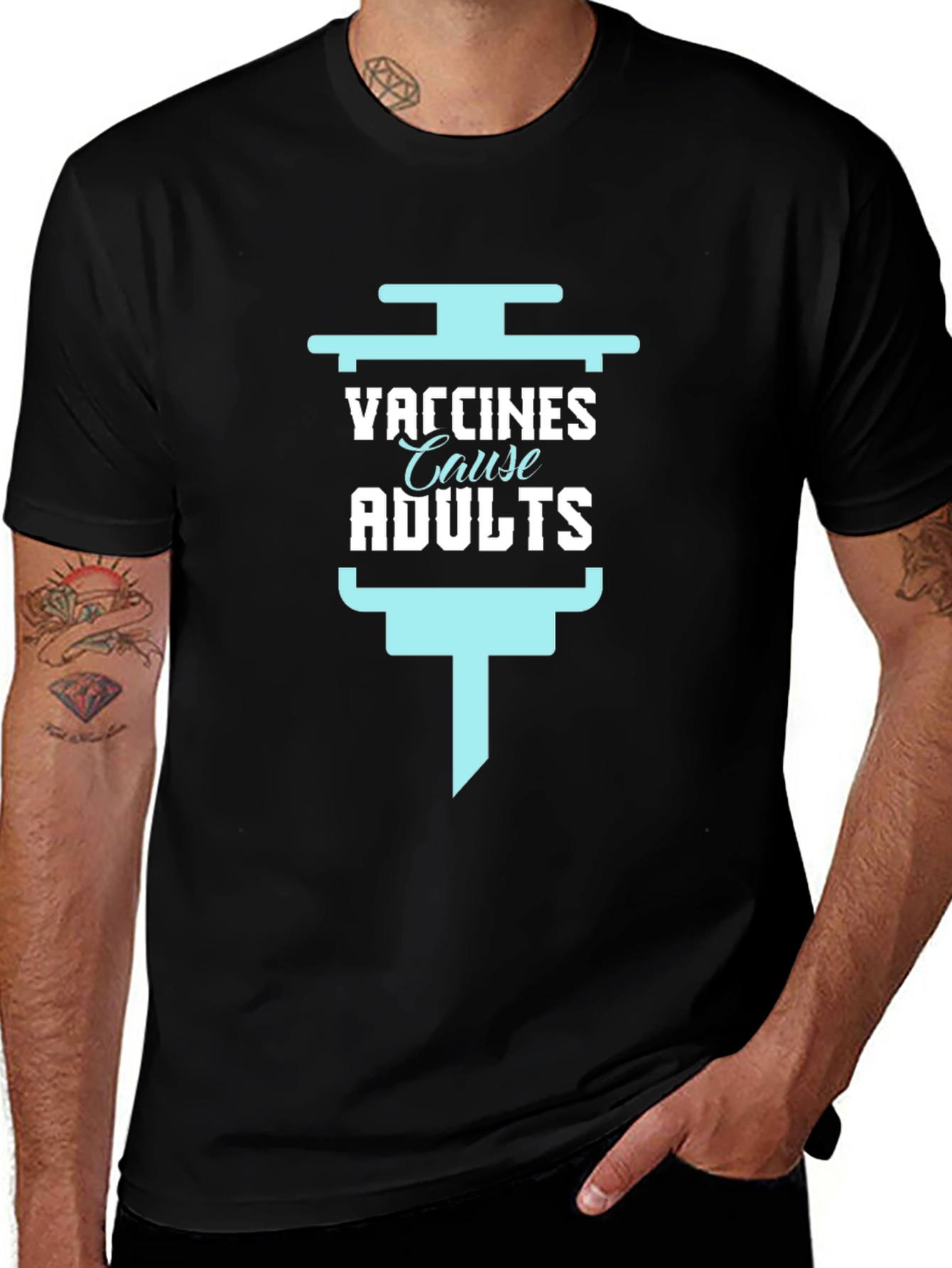 Vaccines Cause Adults Funny Graphic Tee