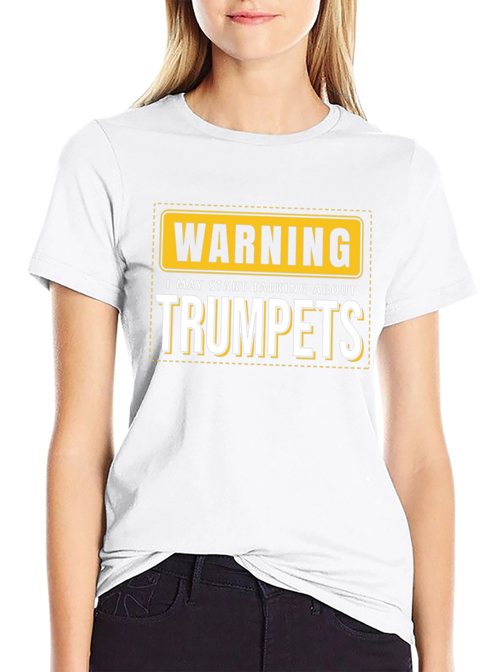 Warning: May Start Talking About Trumpets Black T-Shirt