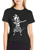 Dabbing Zebra Black T-Shirt Funny Animal Tee